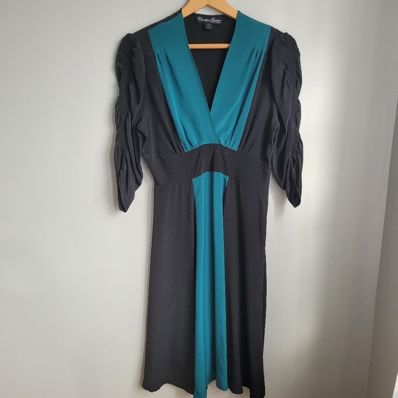 TRASHY DIVA ROSALIND DRESS black silk cocktail pin up 1940s vintage retro Size 8 - Picture 1 of 3